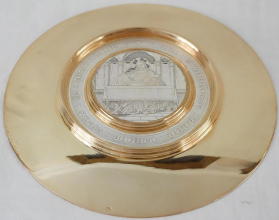Solid silver gilt antique French Romanesque Chalice.
